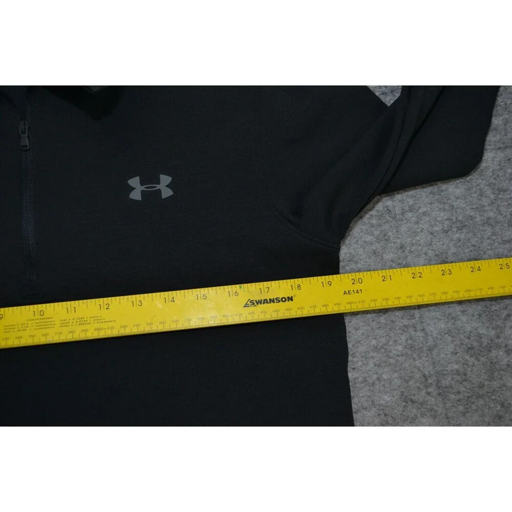 Under Armour Sweatshirt Mens‎ Small Black 1/4 Zip Golf Pullover Loose Fit Solid